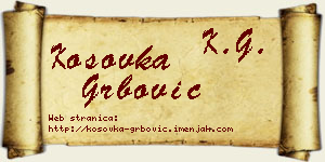 Kosovka Grbović vizit kartica